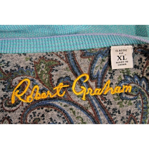Robert Graham Sweater Mens size XL Sky Blue Crew Long Sleeve - Picture 6 of 8